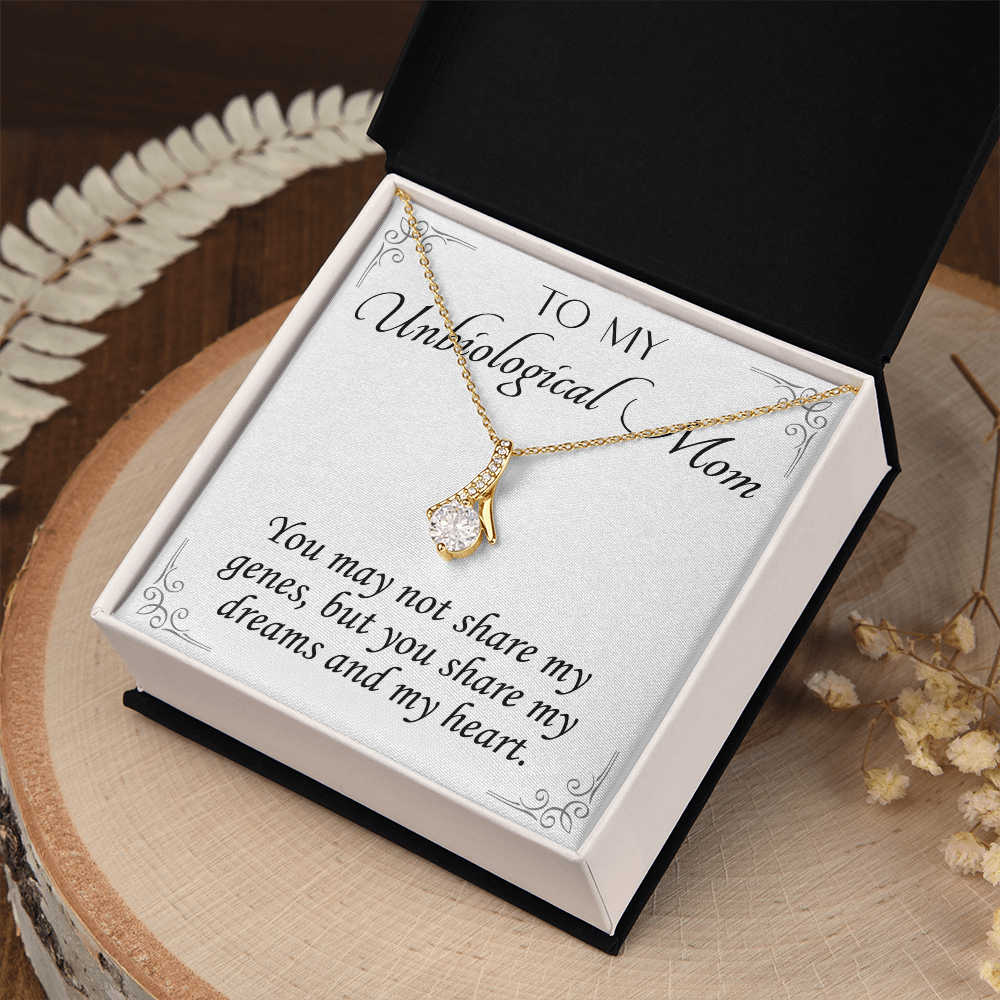 To My Unbiological Mom Necklace – Alluring Beauty Gift for Stepmom or Adopted Mom