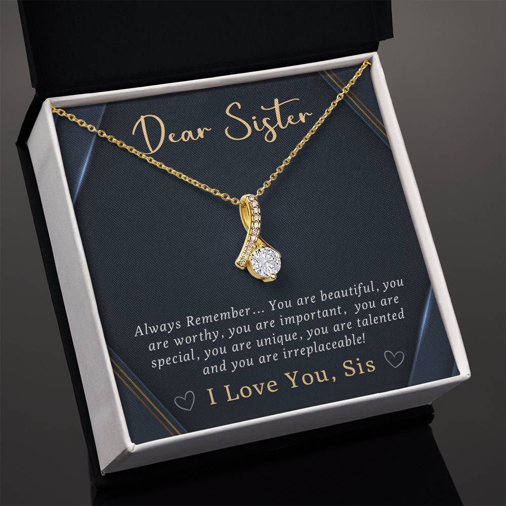 Sisters Necklace with Sentimental Message Card - Thoughtful Gift for Sister - Meaningful Gift for Sisters from Sister