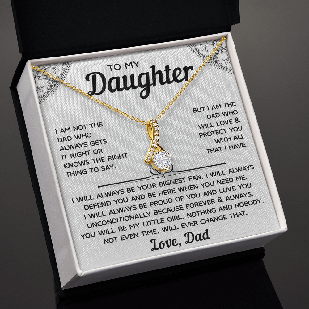 Alluring Beauty Necklace for Daughter – Dad’s Love in Words, Timeless Keepsake