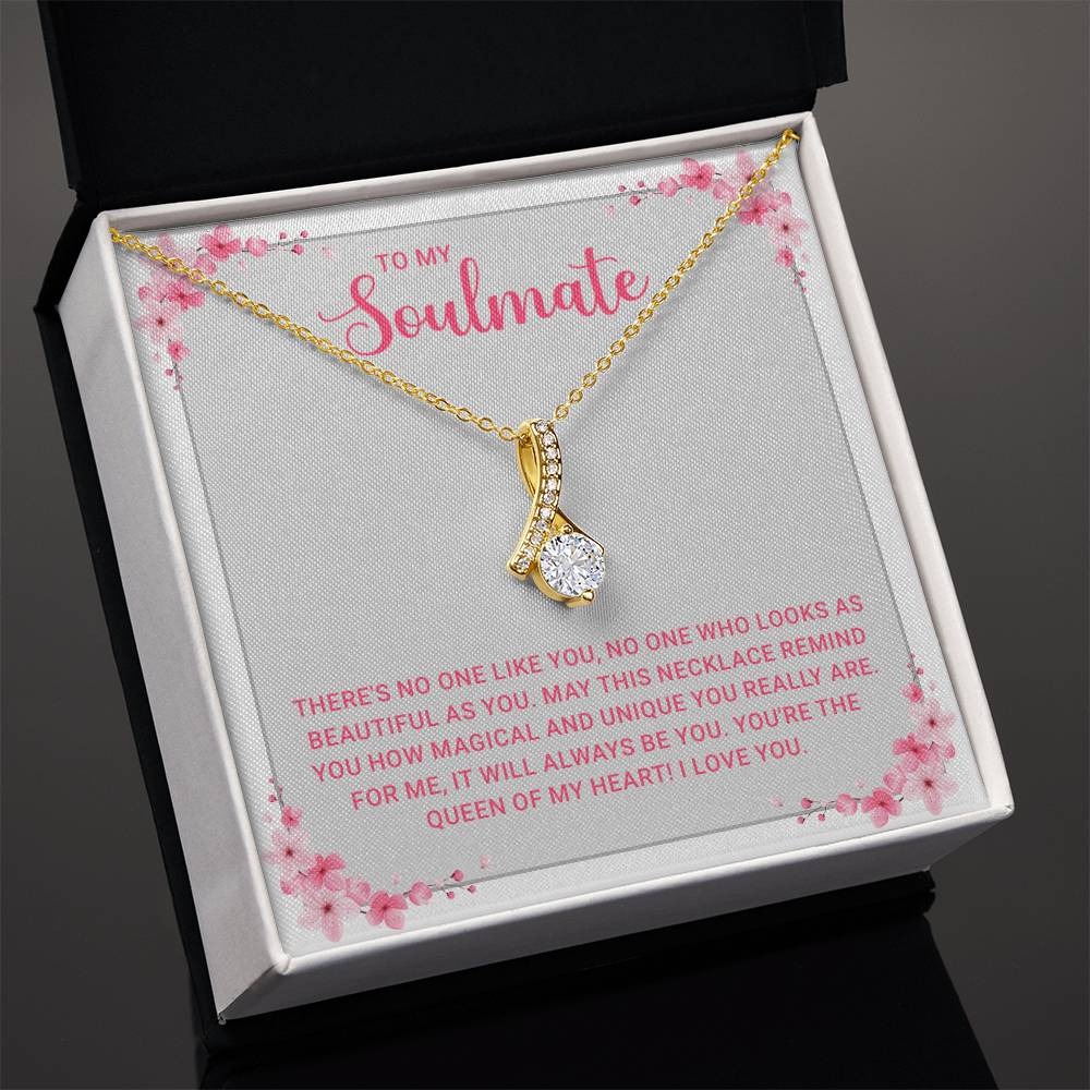 Soulmate Necklace Gift for Her - Elegant Stainless Steel Jewelry with Love Message - Ideal for Anniversaries, Weddings, or Birthdays