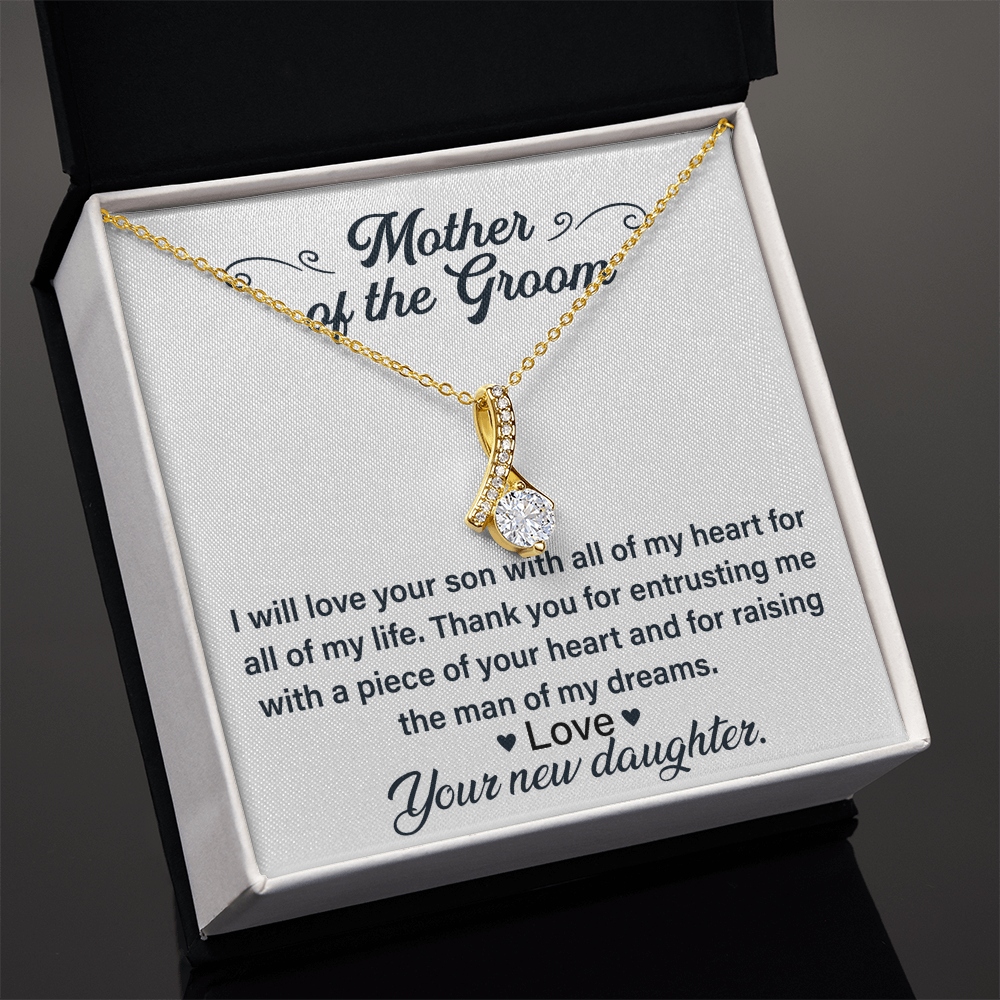 Necklace for mother's of the groom with Message Card and GIft boxNecklace for mother's of the groom with Message Card and GIft box