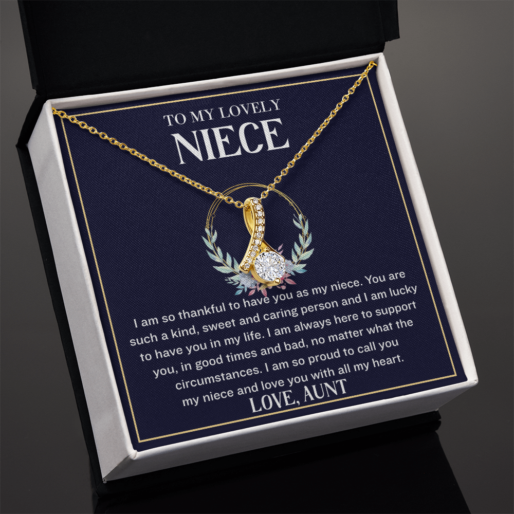 To My Niece Necklace - I Am Lucky to Have You in My Life - Wedding Gift From Aunt