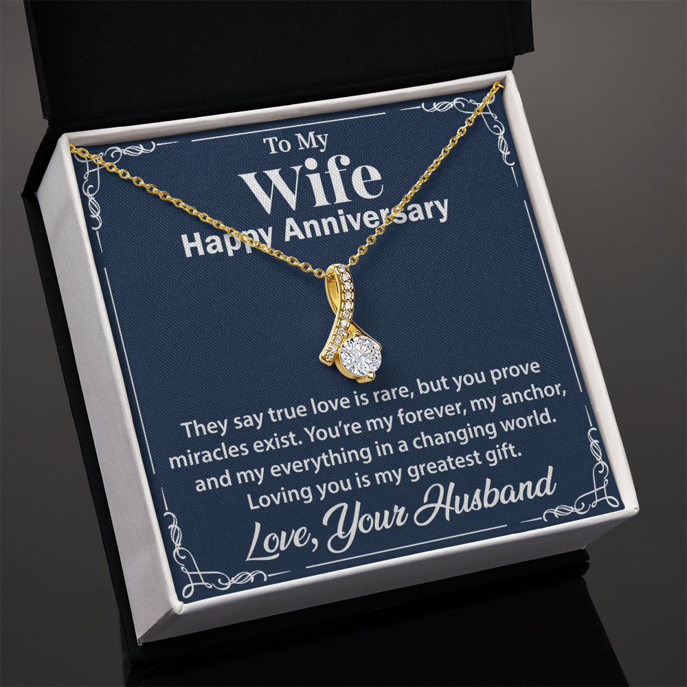 Alluring Beauty Necklace for Wife – Timeless Keepsake Jewelry with a Heartfelt Message from Husband