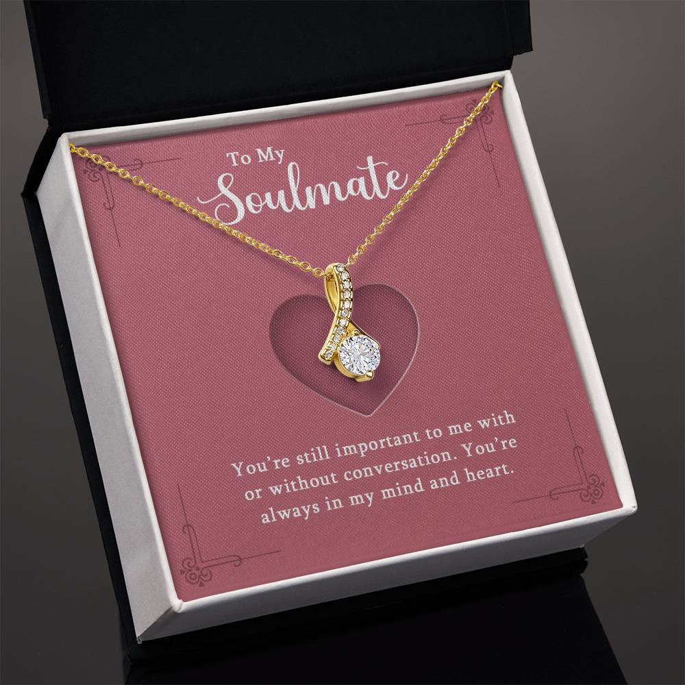 To My Soulmate Alluring Beauty Necklace With Romantic Message Card and Gift Box - Gift for Wife or Girlfriend - Anniversary, Birthday, Wedding, Valentine's Day