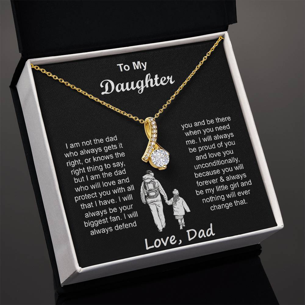 To My Daughter Necklace from Dad with Heartfelt Message & Elegant Box, Father Daughter Gifts from Dad, Birthday Gift for Daughter, Father Daughter Necklace