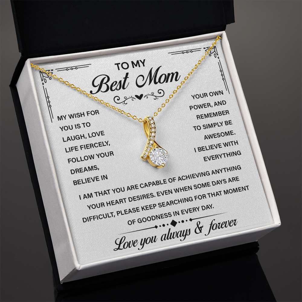 To My Best Mom - You Are My Universe, My Everything - Alluring Beauty Necklace