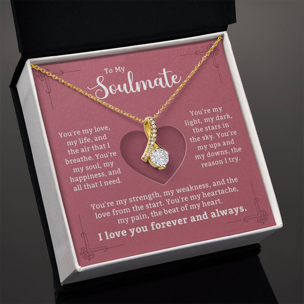 Alluring Beauty Necklace for My Soulmate - Romantic Jewelry Gift with Message Card - Ideal for Wife, Girlfriend, Anniversaries, or Birthdays