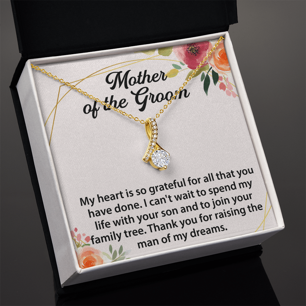 Necklace for mother's of the groom with Message Card and GIft boxNecklace for mother's of the groom with Message Card and GIft box