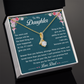Daughter Necklace - Cubic Zirconia Pendant With Heartfelt Message Card