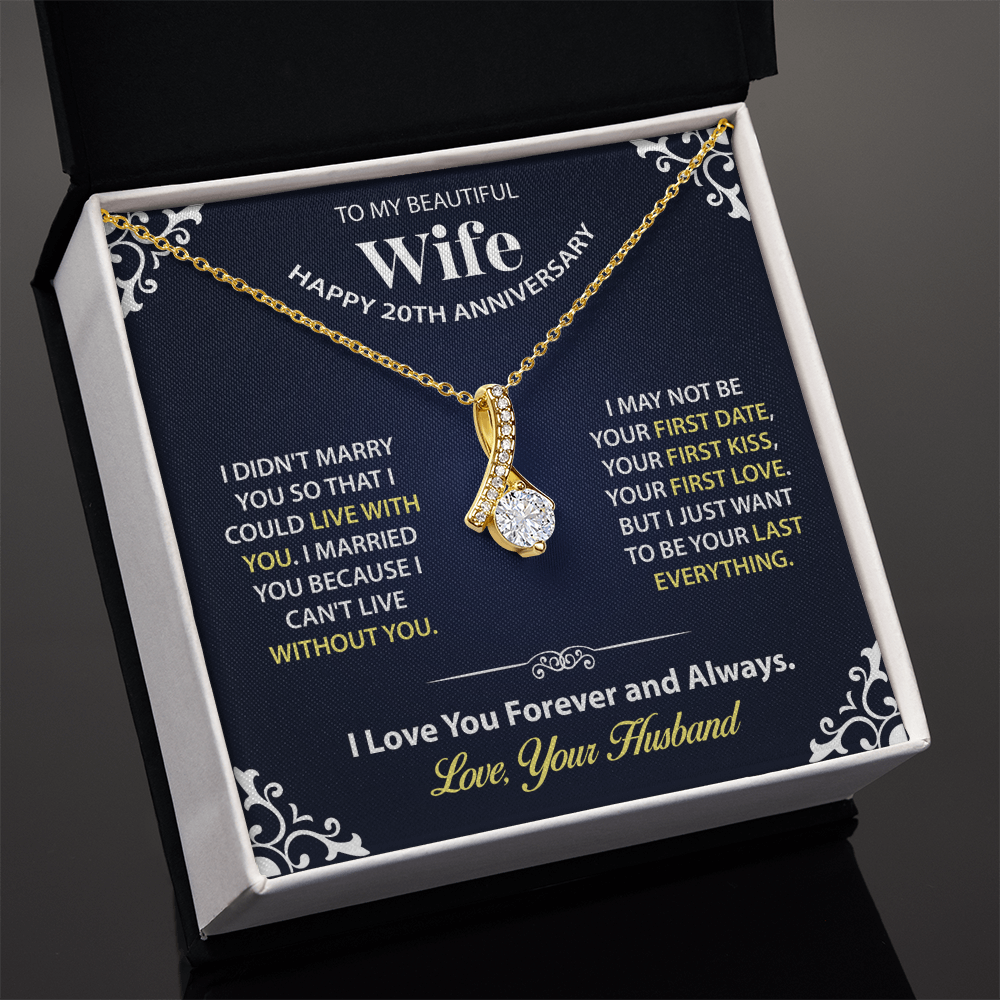 Elegant Anniversary Necklace for Wife – Timeless Keepsake Jewelry with Love Message from Husband