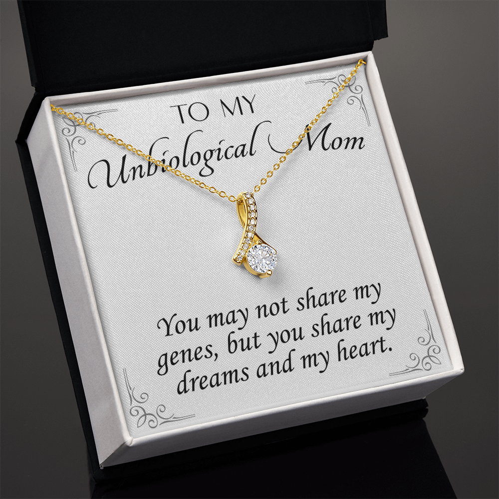 To My Unbiological Mom Necklace – Alluring Beauty Gift for Stepmom or Adopted Mom