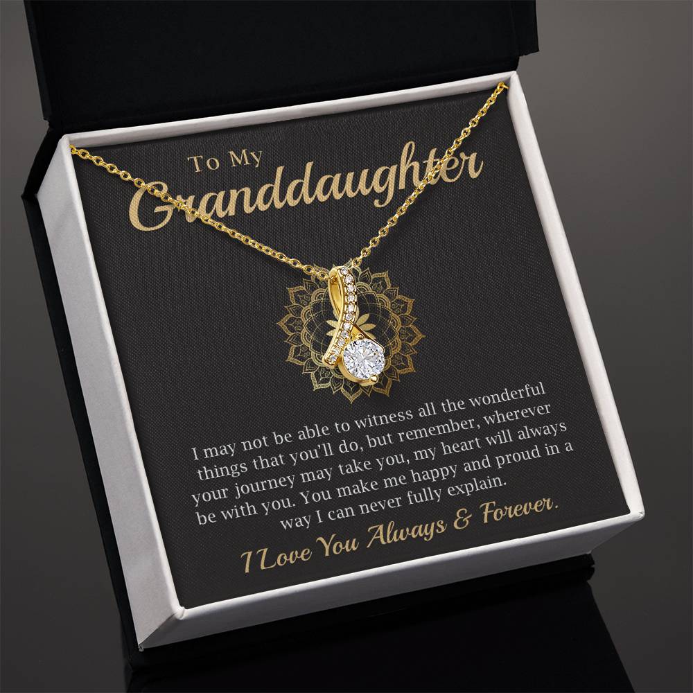 Granddaughter Wedding Gift from Grandma, Wedding Day Gift for Bride, Wedding Necklace for Grand daughter with Message Card