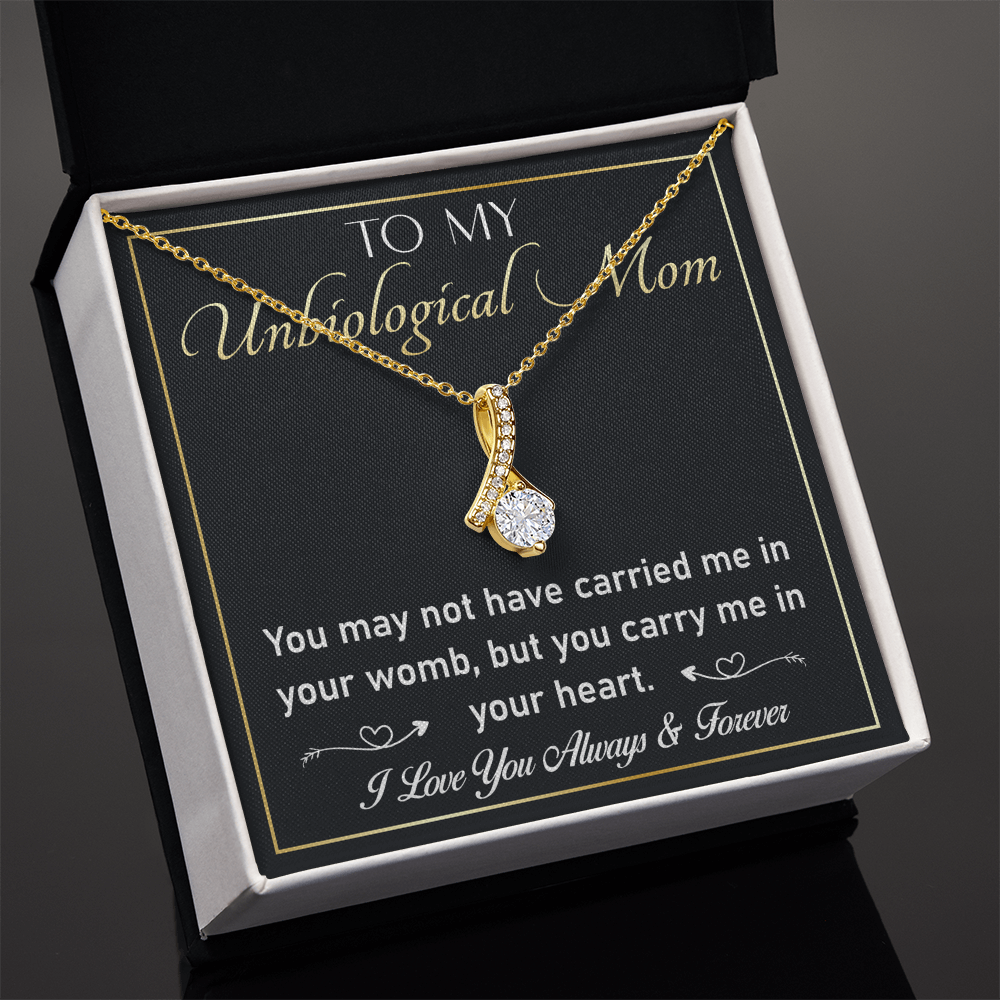 To My Unbiological Mom Necklace – Alluring Beauty Gift for Stepmom or Adopted Mom