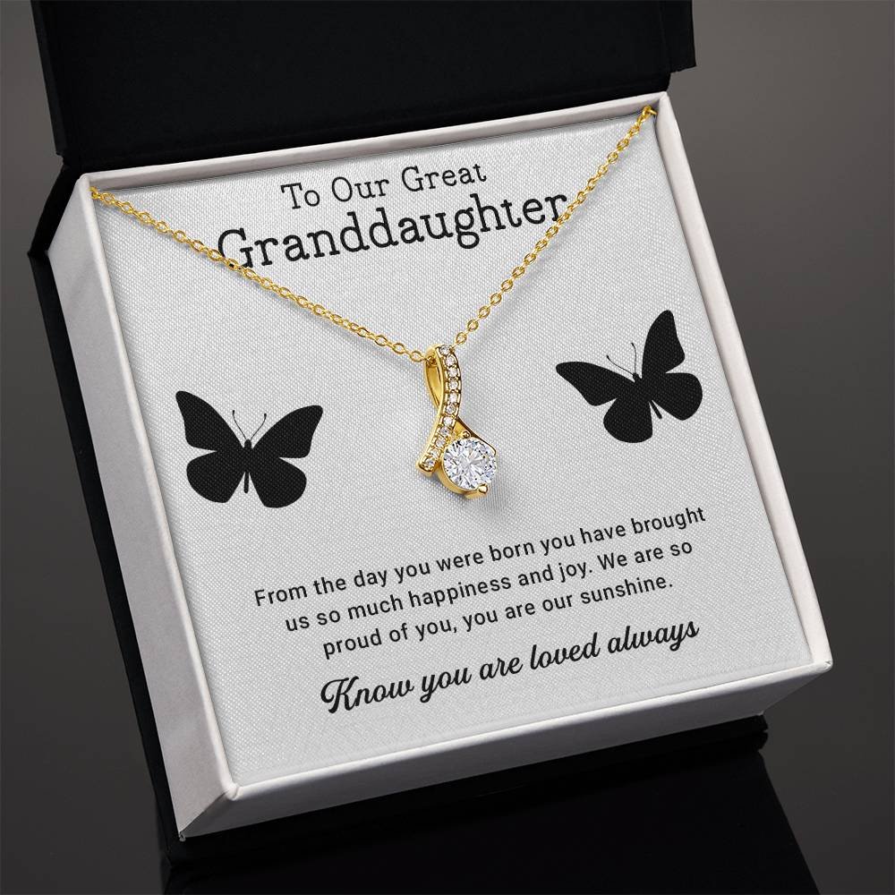 Great granddaughter Gift, Our Great Granddaughter Necklace, Gift from Great Grandparents, Favorite Great Grandchild