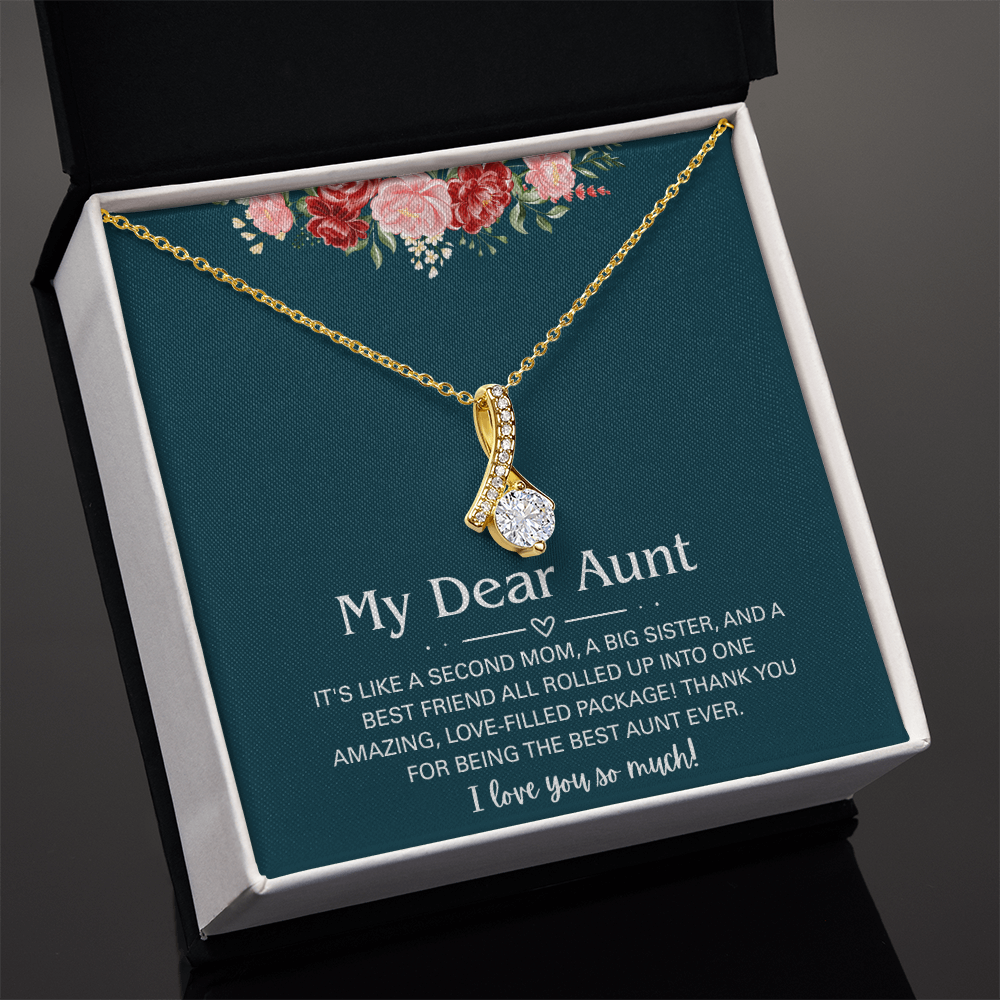 To My Dear Aunt Alluring Beauty Necklace With Heartfelt Message Card & Gift Box