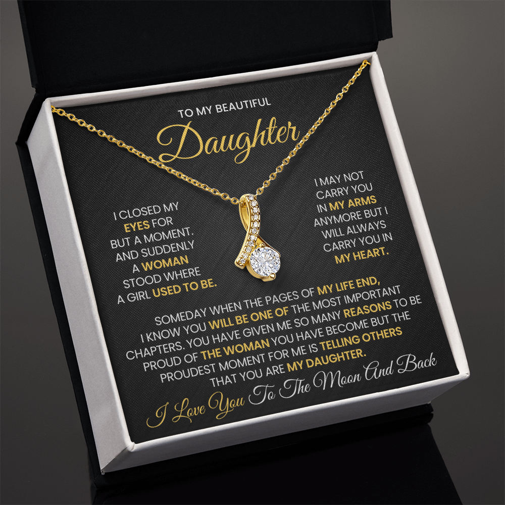 To My Beautiful Daughter - Alluring Beauty Necklace With Gift Box