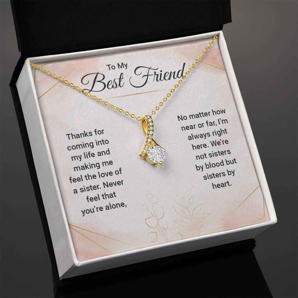 Sisters by Heart Necklace - A Beautiful Gift for Your Best Friend - Celebrate Unbreakable Bonds and Cherished Moments