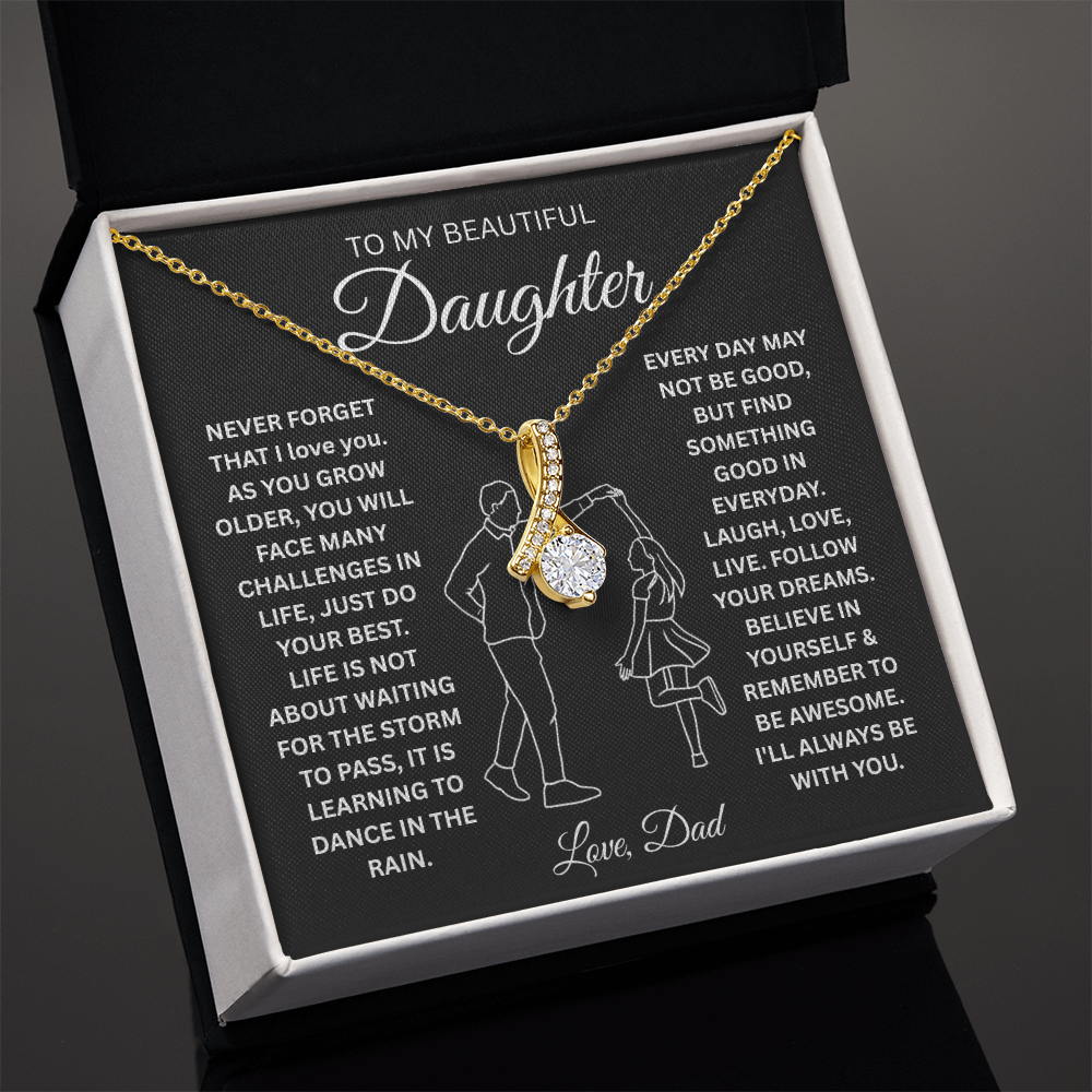 To My Beautiful Daughter Necklace From Mommy, Perfect for Mother's Day