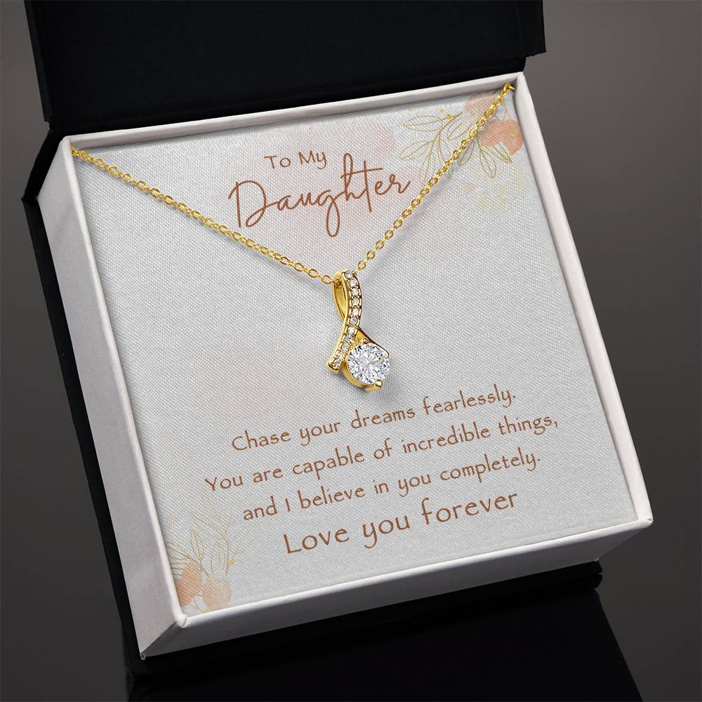 Daughter Necklace, To My Daughter Jewellery, Heart Charm Necklace, Daughter Pendant, Beautiful Gift, Young Daughter Necklace With Message Card and Gift Box.