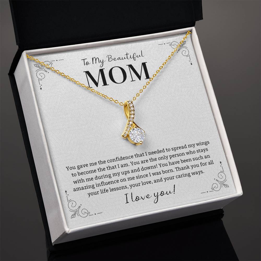 To My Beautiful Mom Necklace Gift From Daughter, Mom Gift From Son, Mom Necklace, Birthday Gift Necklace for Mother