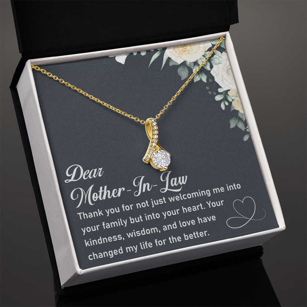 To My Mother-in-Law – Alluring Beauty Necklace with Heartfelt Message, Meaningful Gift for Mother-in-Law