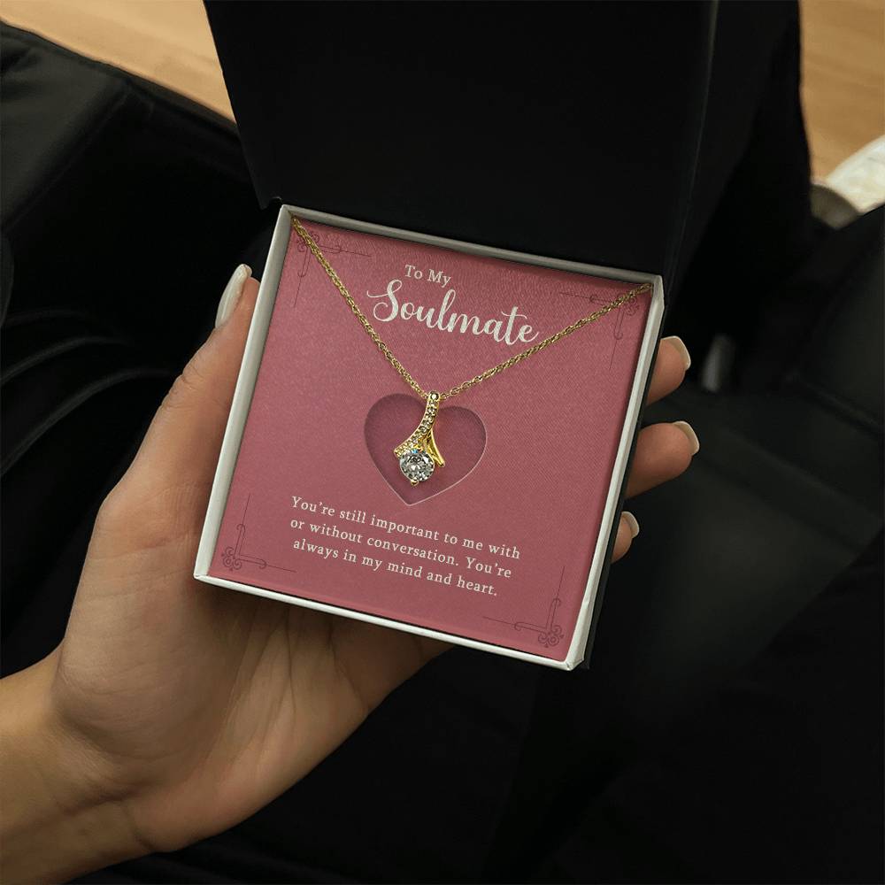 To My Soulmate Alluring Beauty Necklace With Romantic Message Card and Gift Box - Gift for Wife or Girlfriend - Anniversary, Birthday, Wedding, Valentine's Day