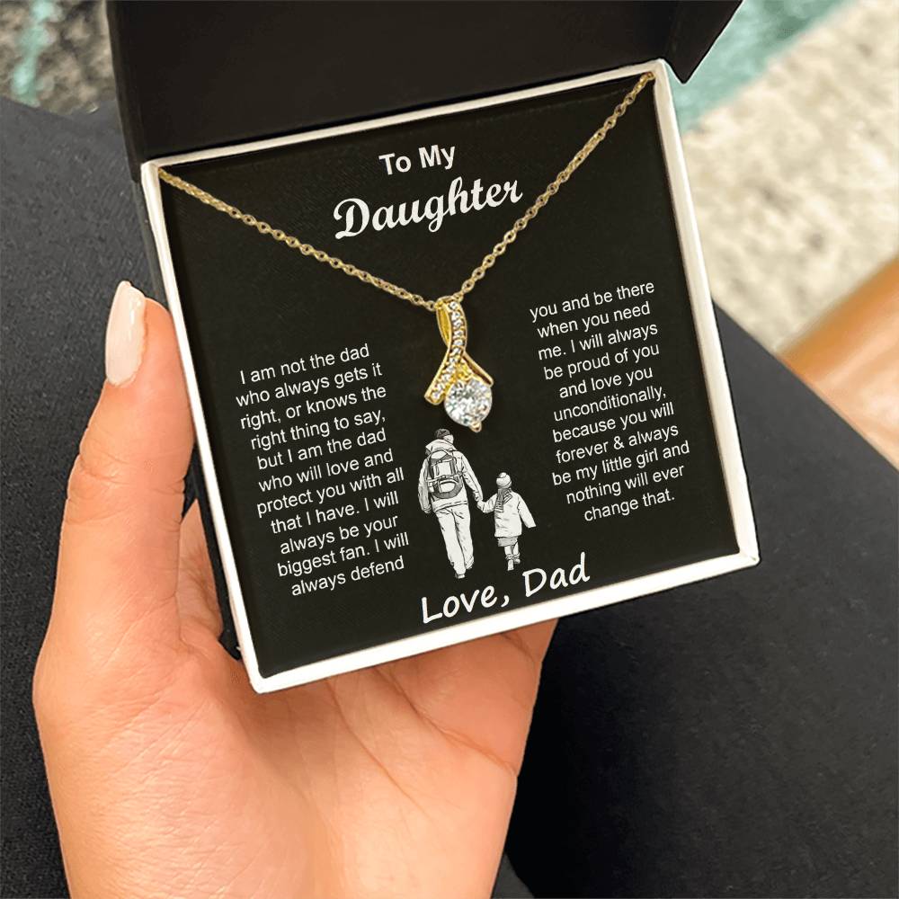 To My Daughter Necklace from Dad with Heartfelt Message & Elegant Box, Father Daughter Gifts from Dad, Birthday Gift for Daughter, Father Daughter Necklace