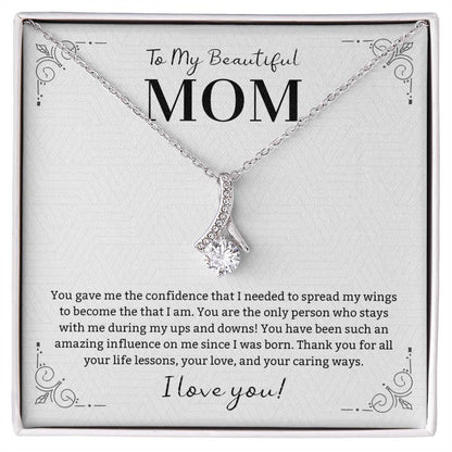 To My Beautiful Mom Necklace Gift From Daughter, Mom Gift From Son, Mom Necklace, Birthday Gift Necklace for Mother