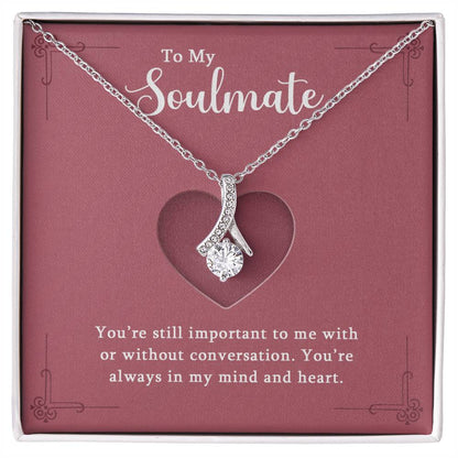 To My Soulmate Alluring Beauty Necklace With Romantic Message Card and Gift Box - Gift for Wife or Girlfriend - Anniversary, Birthday, Wedding, Valentine's Day