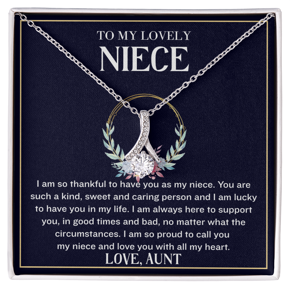 To My Niece Necklace - I Am Lucky to Have You in My Life - Wedding Gift From Aunt