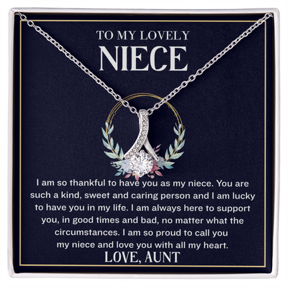 To My Niece Necklace - I Am Lucky to Have You in My Life - Wedding Gift From Aunt