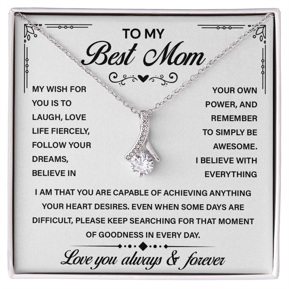 To My Best Mom - You Are My Universe, My Everything - Alluring Beauty Necklace