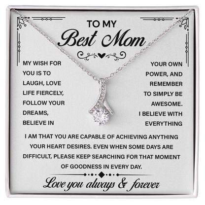 To My Best Mom - You Are My Universe, My Everything - Alluring Beauty Necklace