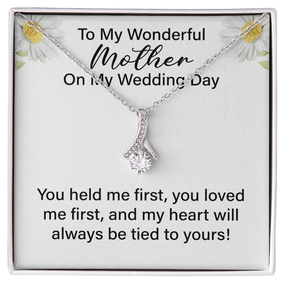 To My Mother of the Bride – Alluring Beauty Necklace with a Heartfelt Message, Perfect Wedding Gift for Mom