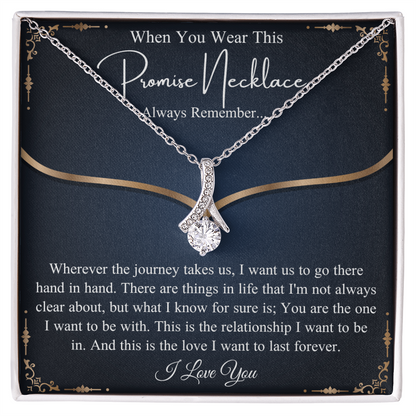 Love You This Much Promise 14k White Gold Valentines Day Necklaces for Her