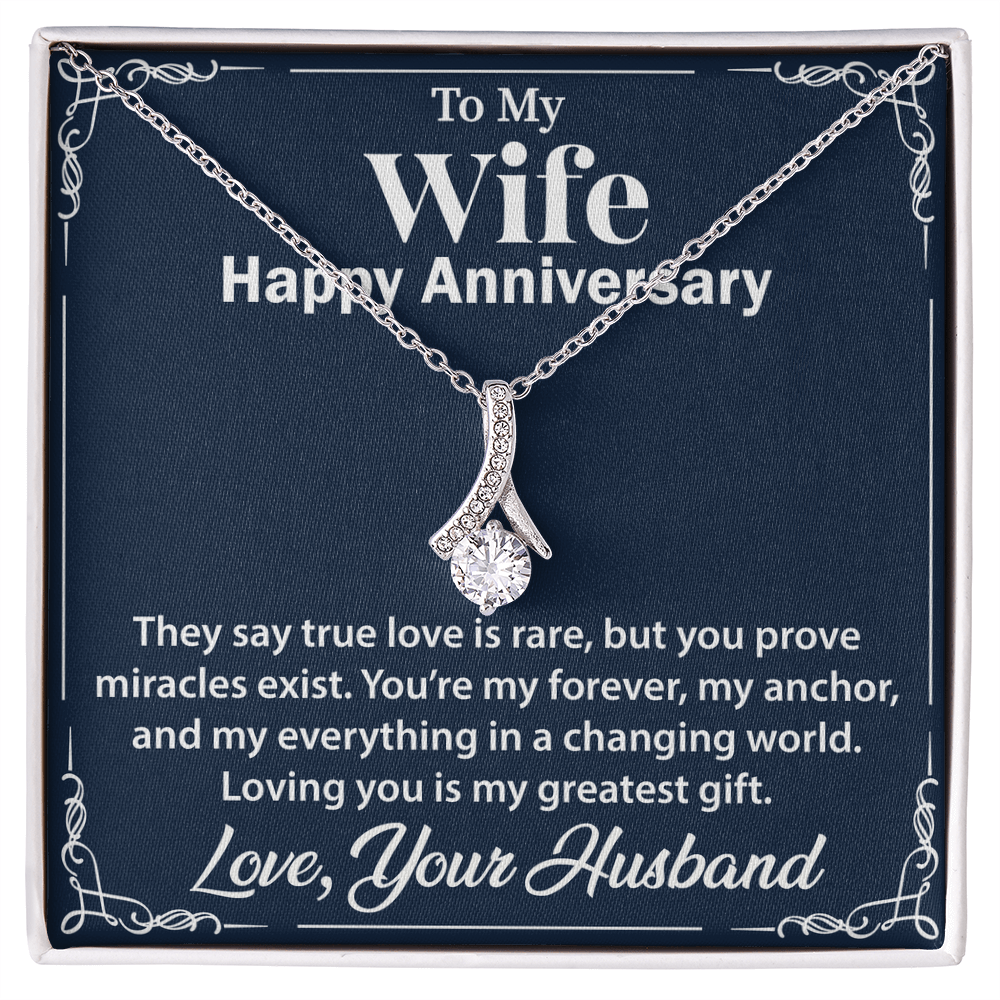 Alluring Beauty Necklace for Wife – Timeless Keepsake Jewelry with a Heartfelt Message from Husband