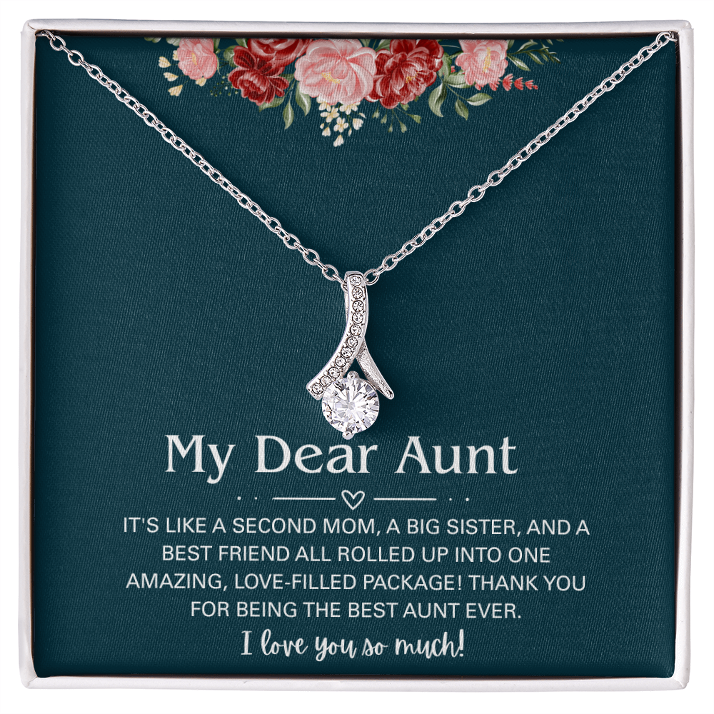 To My Dear Aunt Alluring Beauty Necklace With Heartfelt Message Card & Gift Box