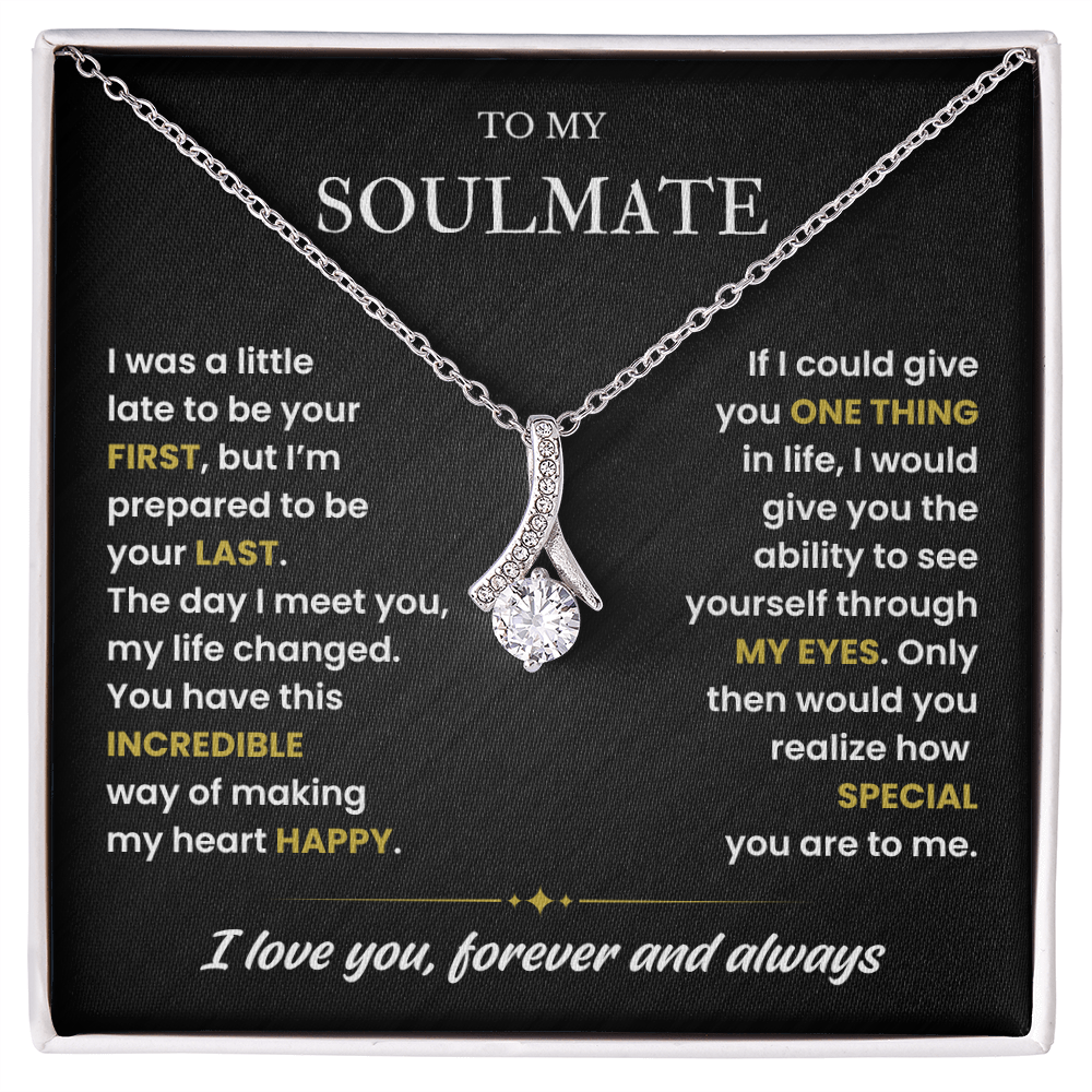 To My Soulmate Necklace for Women , Alluring Beauty Valentines Necklace for Wife