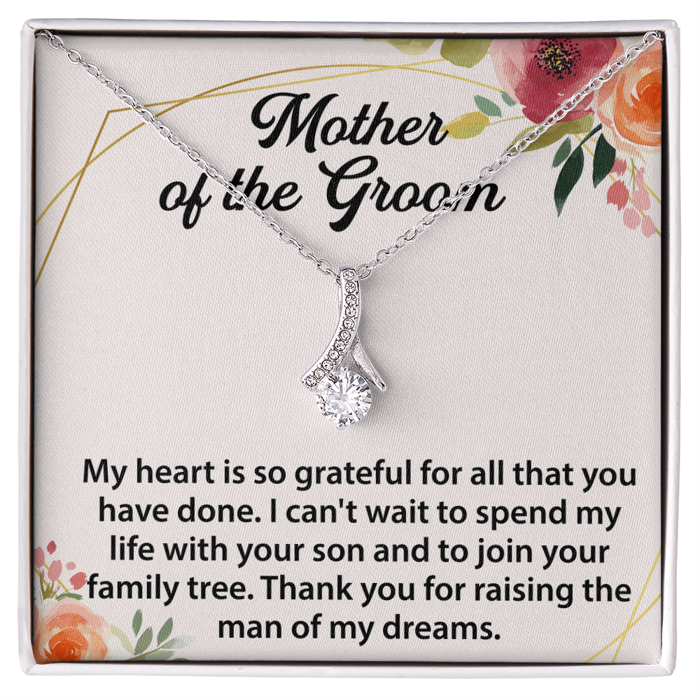 Necklace for mother's of the groom with Message Card and GIft boxNecklace for mother's of the groom with Message Card and GIft box