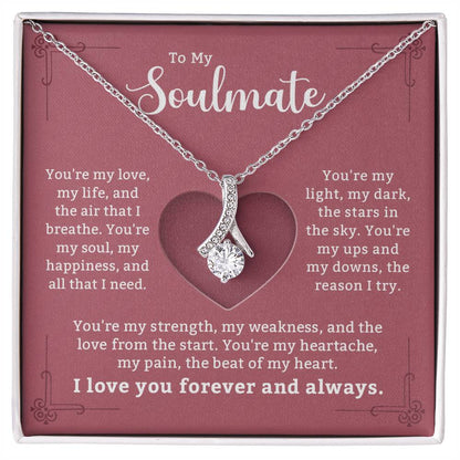 Alluring Beauty Necklace for My Soulmate - Romantic Jewelry Gift with Message Card - Ideal for Wife, Girlfriend, Anniversaries, or Birthdays