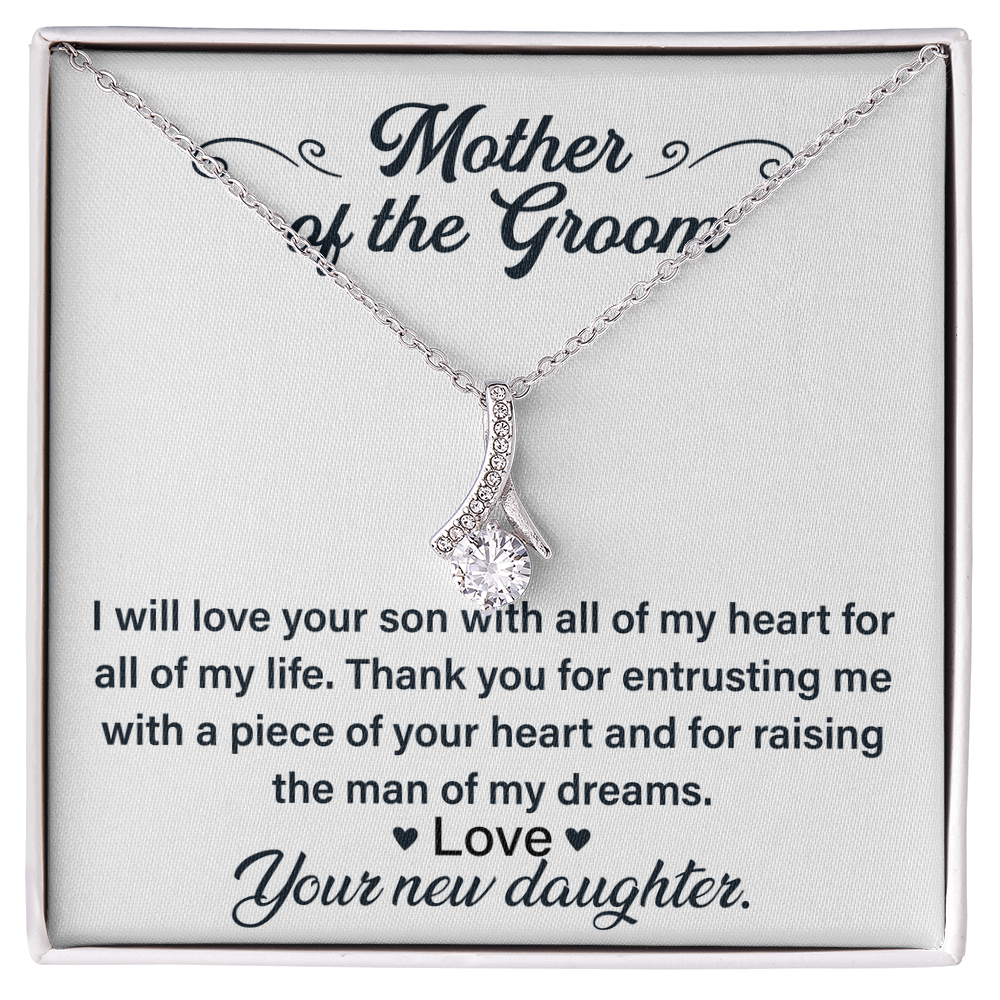 Necklace for mother's of the groom with Message Card and GIft boxNecklace for mother's of the groom with Message Card and GIft box