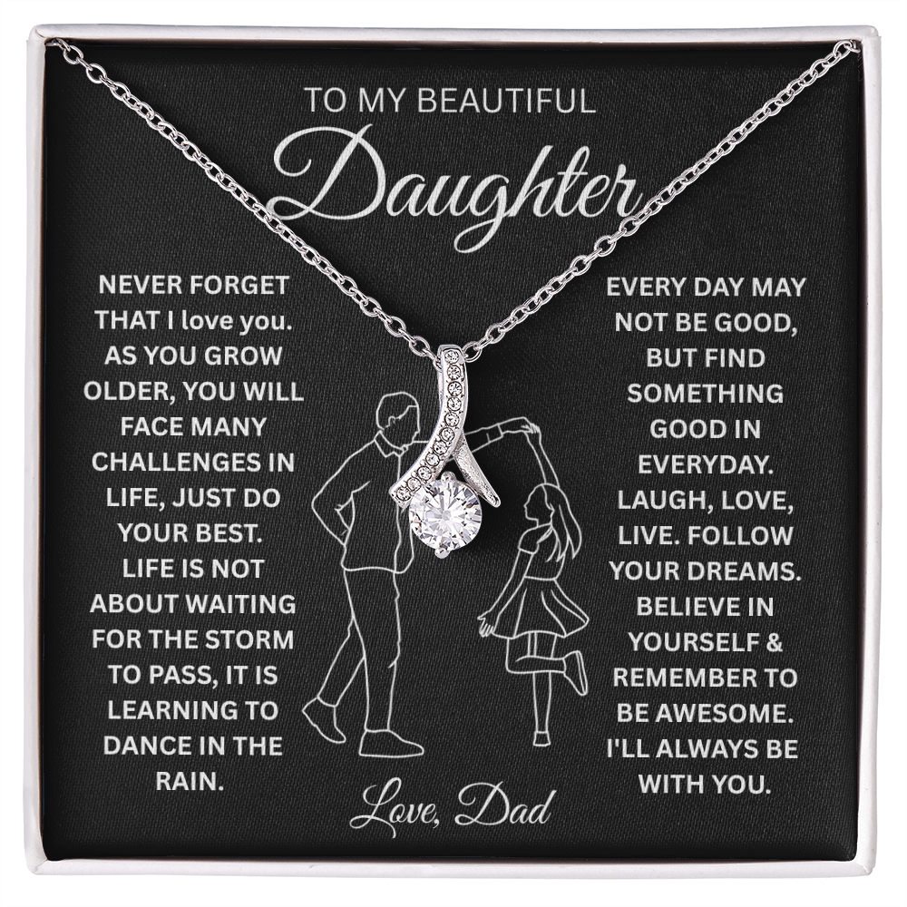 To My Beautiful Daughter Necklace From Mommy, Perfect for Mother's Day