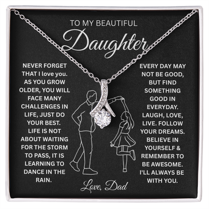 To My Beautiful Daughter Necklace From Mommy, Perfect for Mother's Day
