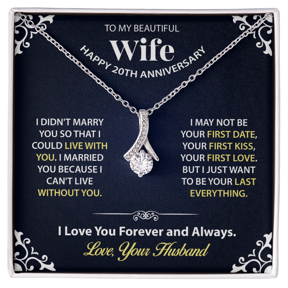 Elegant Anniversary Necklace for Wife – Timeless Keepsake Jewelry with Love Message from Husband