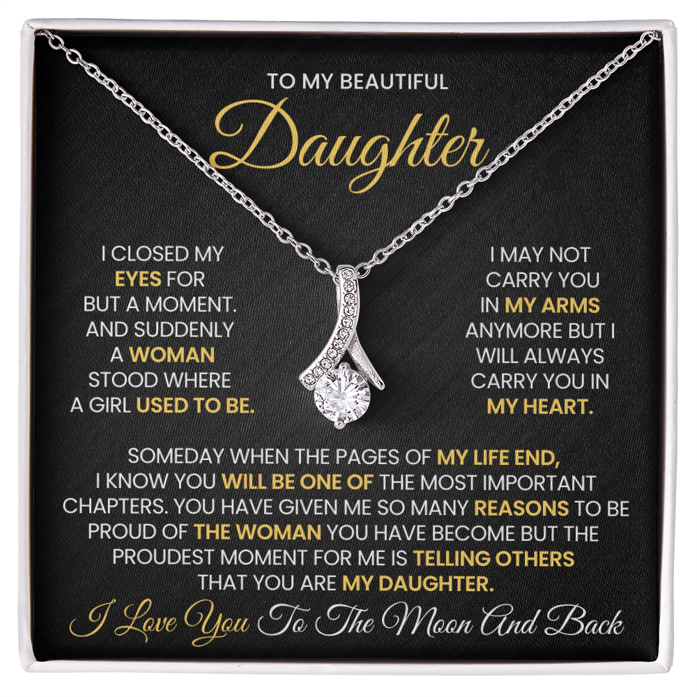 To My Beautiful Daughter - Alluring Beauty Necklace With Gift Box