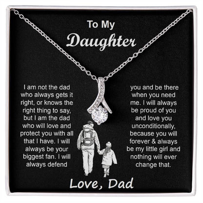 To My Daughter Necklace from Dad with Heartfelt Message & Elegant Box, Father Daughter Gifts from Dad, Birthday Gift for Daughter, Father Daughter Necklace