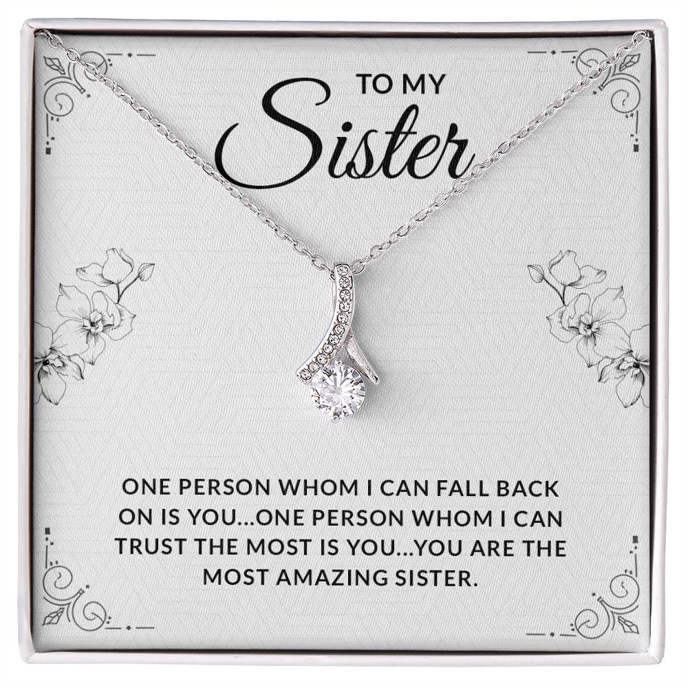 Sister Necklace for Sister Gift Ideas, Sister Birthday Gift, Alluring Beauty Necklace For Sister With Message and Gift Box