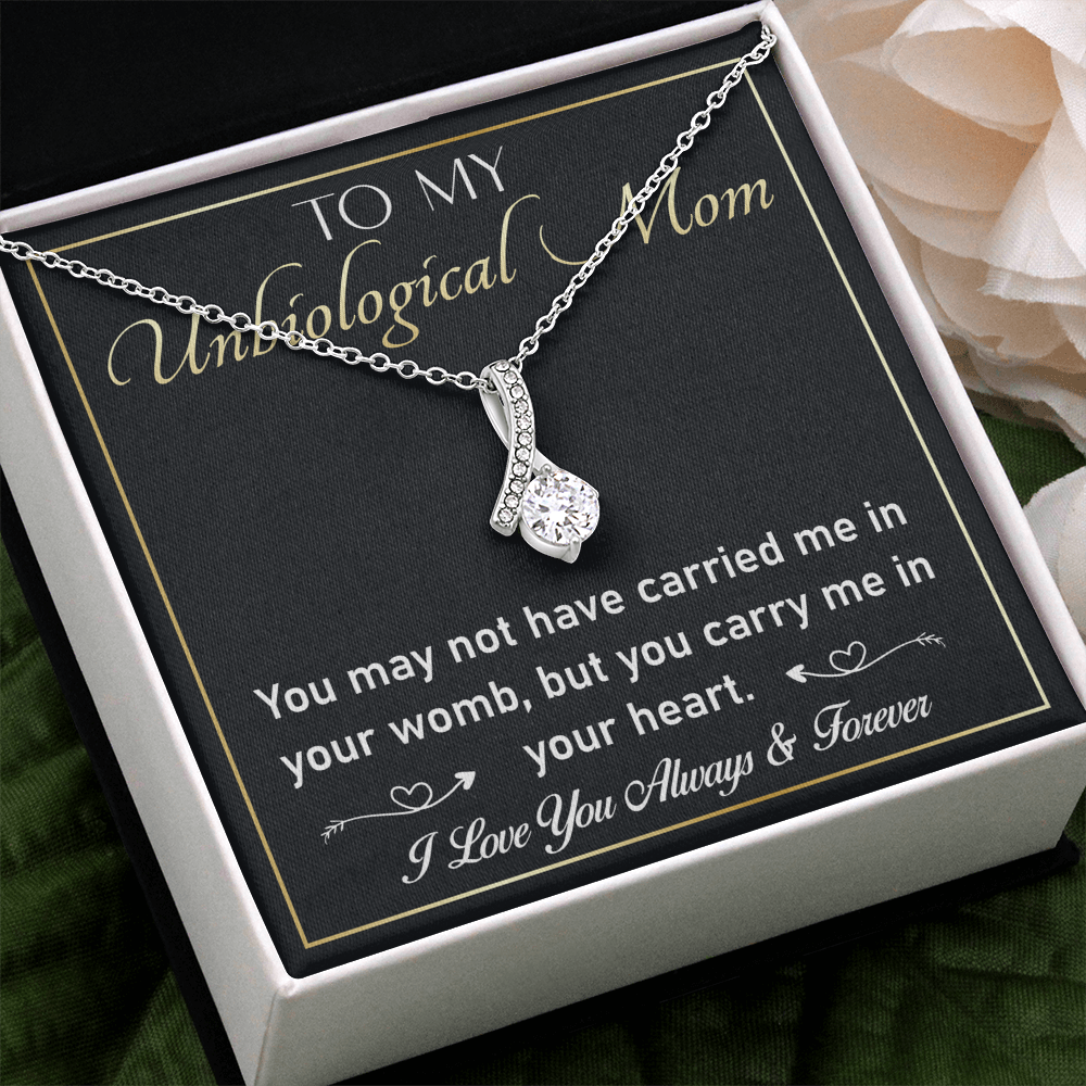 To My Unbiological Mom Necklace – Alluring Beauty Gift for Stepmom or Adopted Mom