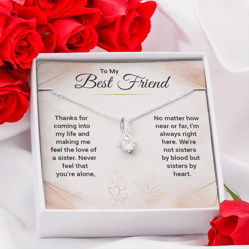 Sisters by Heart Necklace - A Beautiful Gift for Your Best Friend - Celebrate Unbreakable Bonds and Cherished Moments