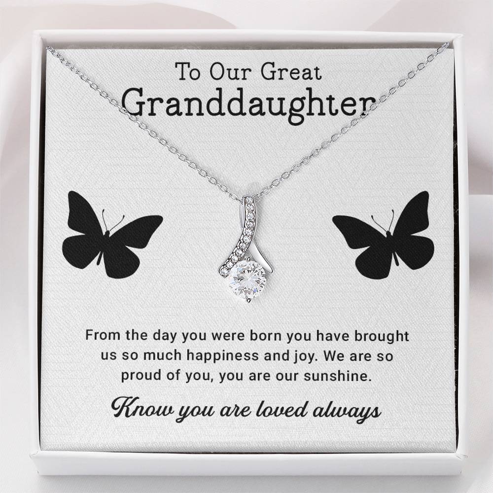 Great granddaughter Gift, Our Great Granddaughter Necklace, Gift from Great Grandparents, Favorite Great Grandchild